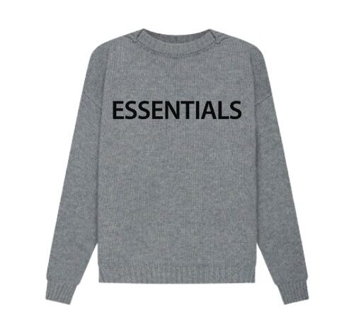 Essentials Overlapped Gray Sweater